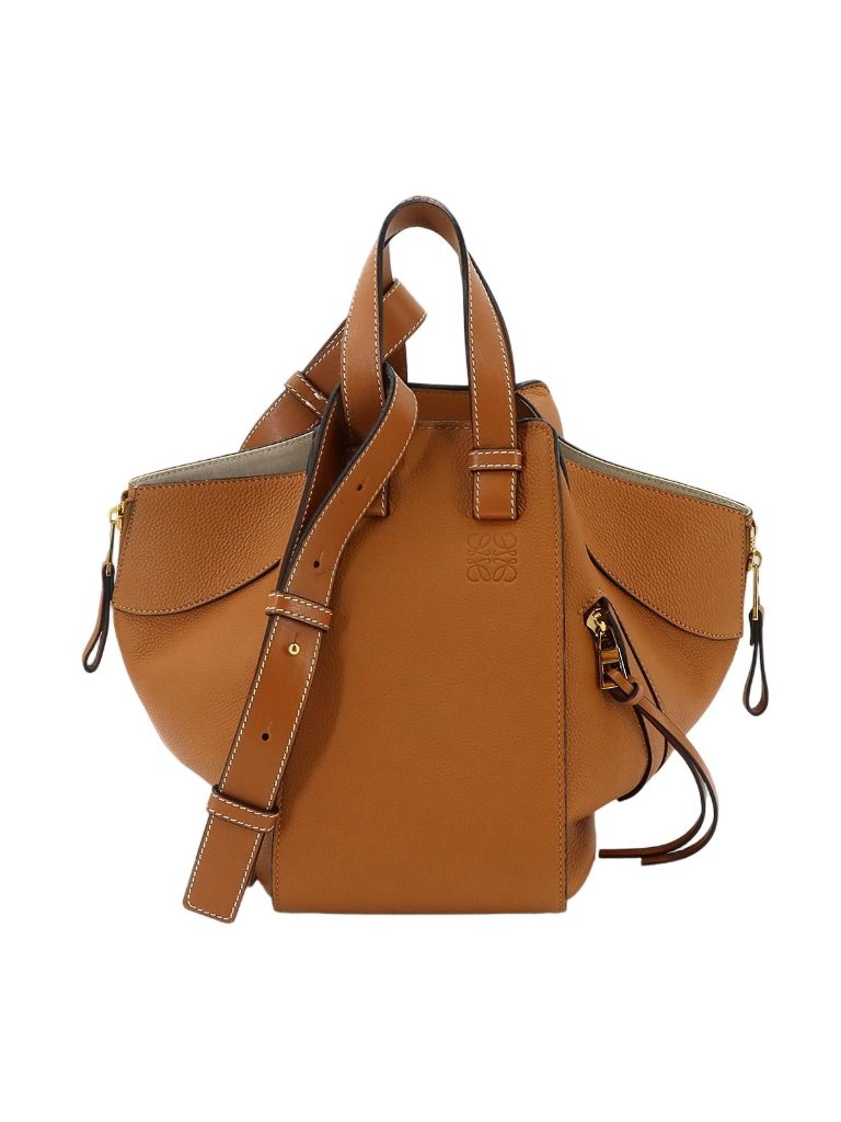 Loewe Hammock Small 2-Way Bag Leather Brown Gold